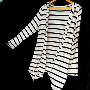 Handkerchief Hem Long Sleeve Open Front Hoodie